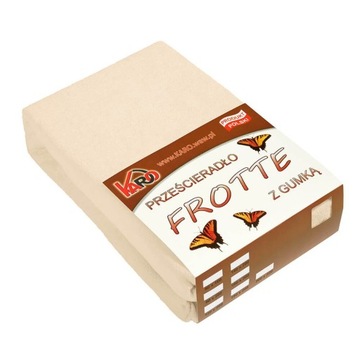 Prześcieradło frotte z gumką 90x200 beżowe jasne KARO
