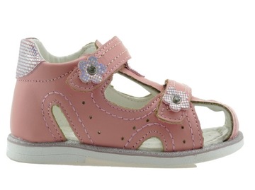 КОЖАНЫЕ САНДАЛИИ ДЛЯ ДЕВОЧЕК ДЕТСКАЯ ОБУВЬ САНДАЛИИ НА ЗАЛИВКЕ Размер 22