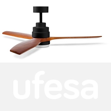 WENTYLATOR SUFITOWY UFESA WIATRAK LAMPA LED SUFITOWA DREWNIANA WENTYLATOREM