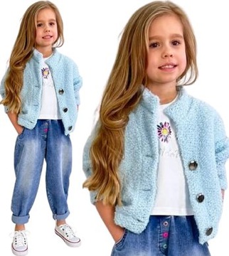 MAŁA MI SWETER ROZPINANY BŁĘKITNY r 122 128