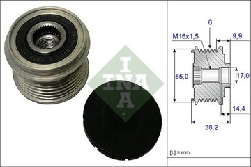 ALTERNÁTOR - SPOJKA JEDNOSMĚR SCHAEFFLER INA 535 0216 10