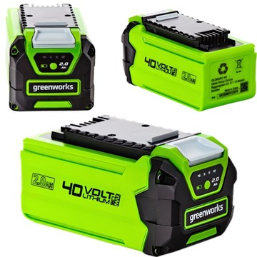 Аккумулятор Greenworks 40 В, 2 Ач Аккумулятор Greenworks G40B2, 40 В, 2 Ач