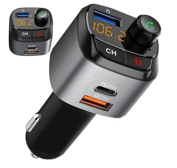 Transmiter FM Zestaw głośnomówiący BT MP3 QC 3xUSB Iphone Gsm ładowarka