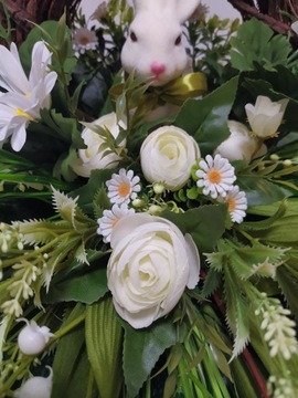 Украшение с ПАСХАЛЬНЫМ зайцем на могилу, кладбище, композицию на тарелку.