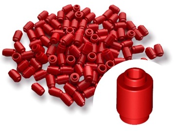 LEGO 3062b Beczka okrągły Baryłka 1x1 Czerwony RED 40 szt