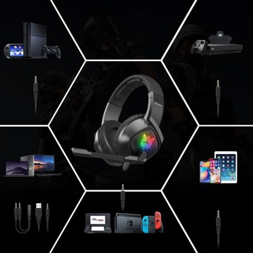 ONIKUMA K19 НАКЛАДНЫЕ ПРОВОДНЫЕ ИГРОВЫЕ НАУШНИКИ С МИКРОФОНОМ ДЛЯ ПК RGB