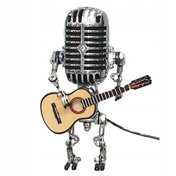 LAMPA BIURKOWA Z MIKROFONEM W STYLU ROBOT VINTAGE