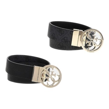 GUESS PASEK DAMSKI 2W1 ORLINA ADJ & REV PANT BELT CZARNY/SZARY r.S