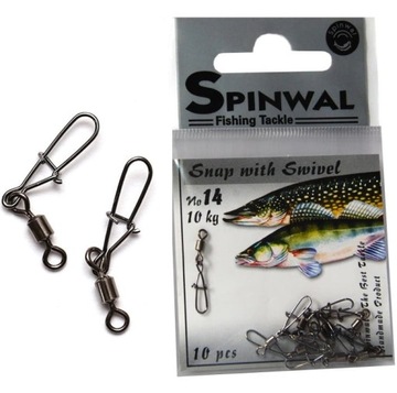 Spinwal agrafka z krętlikiem nr 14/10kg