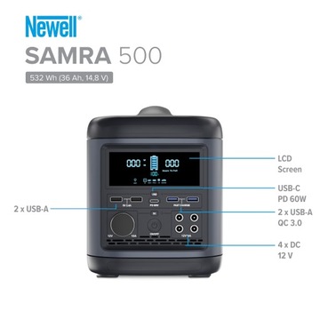 Электростанция Newell Samra 500 Вт 532 Втч PD 60 Вт