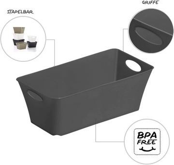 Корзина для хранения Rotho LIVING 2л антрацит