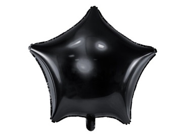 Balon Foliowy Czarna Gwiazdka 48cm Czarny