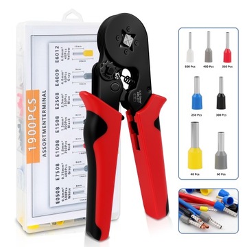 ZACISKARKA DO TULEJEK PRZEWODÓW KABLI PRASKA KONEKTORÓW 1900 SZT 0.25-10mm²