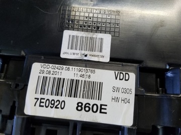 PŘÍSTROJOVÁ DESKA BUDÍKY VW TRANSPORTER T5 2.0 TDI 7E0920860E