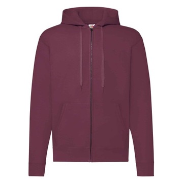 Bluza z kapturem rozpinana Fruit Loom Burgund XL