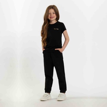 T-shirt dziewczęcy, czarny, Tup Tup, r. 152