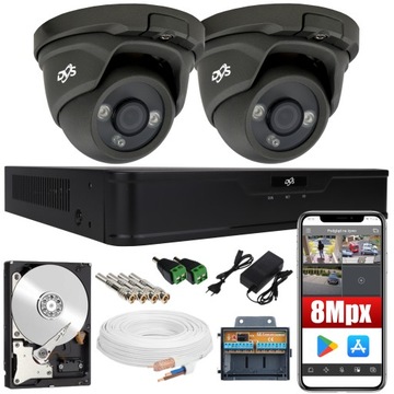ZESTAW MONITORINGU 2 kamery 8Mpx aplikacja DVS