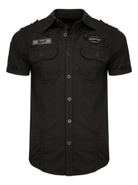 Tričko s krátkym rukávom BRANDIT Luis Vintageshirt black 5XL