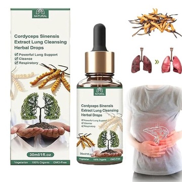 Krople oczyszczające płuca Cordyceps Sinensis - 1 szt