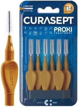 CURASEPT PROXI szczoteczki międzyzębowe T14 cone, 1,4mm, stożek, ZŁOTE 6szt