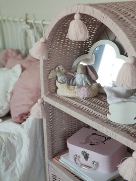 ПЛЕТЕНЫЙ ГАРДЕРОБНЫЙ ШКАФ-КНИГА, ГРЯЗНО-РОЗОВЫЙ