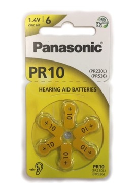 60x Baterie słuchowe Panasonic PR10 PR230L PR536 60-sztuk