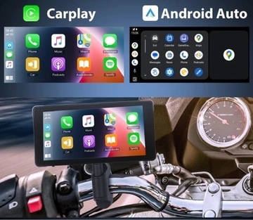 WIDEOREJESTRATOR MOTOCYKLOWY NAWIGACJA CARPLAY ANDROID AUTO 2 KAMERY FULL H