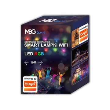 Новогодние светодиодные WIFI елочные светильники SMART TUYA лента 10м 100шт МНОГОЦВЕТНАЯ