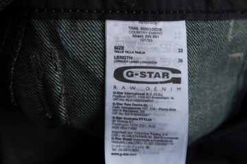 G-STAR RAW 3301 LOOSE SPODNIE JEANS W33 L36 BDB