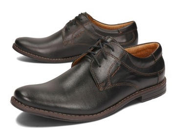 BUTY MĘSKIE CASUAL SKÓRA W24/CZL CZARNY 41