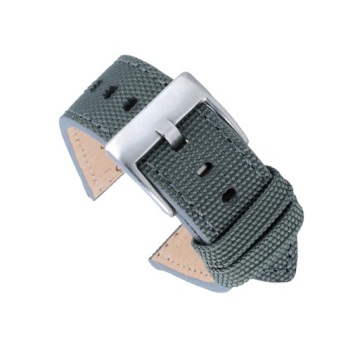 СЕРЫЙ ремешок для часов, кожа + ткань, 20мм.