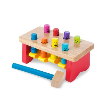 MelissaDoug Przebijanka MONTESSORI Z DREWNA Wbijak wesołe ludki