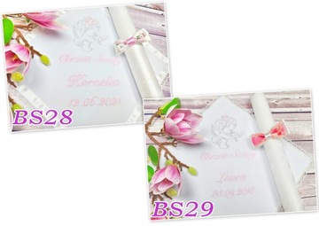 Крестильный набор, белая одежда и крестильная свеча, именной сувенир Perła BS