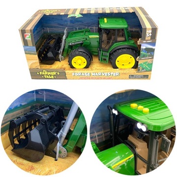 DUŻY TRAKTOR TUR CIĄGNIK ROLNICZY ZABAWKOWY FARM ŁADOWACZ ŚWIATŁO DŹWIĘK