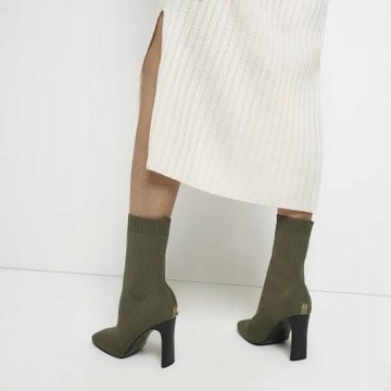 River Island NH2 vkw KHAKI BOTKI NA OBCASACH DZIANINA 40