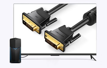 VENTION CABLE DVI ВИДЕОКАБЕЛЬ 2K 60ГЦ FULL HD ДЛЯ МОНИТОРА ПРОЕКТОРА 1М