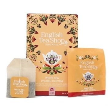 English Tea Shop White Tea Lychee Cocoa biała herbata 20 saszetek
