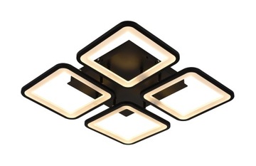 Lampa Sufitowa Plafon LED z Pilotem Czarny Kwadratowy Kwadrat