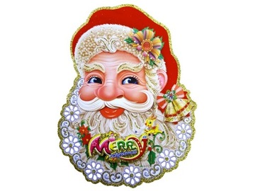 ДЕКОРА ДЛЯ ОКОН САНТА ДВУХСТОРОННЯЯ, XXL, 5 шт.