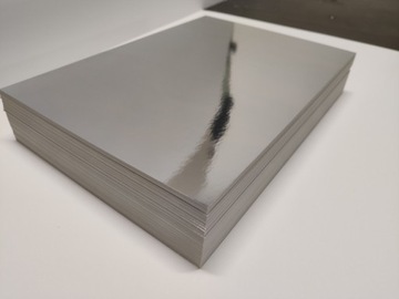 Papier ozdobny Srebrny Silver lustro 350g A4 20ark