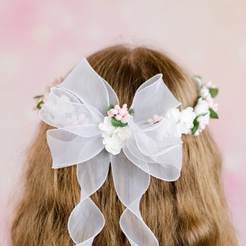 Причастие венки из пенопластовых цветов розового белого