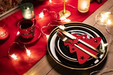 Рождественские футляры для столовых приборов, 6 шт.