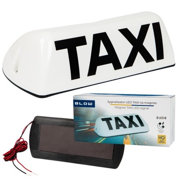 KOGUT LAMPA SZPAKÓWKA SYGNALIZATOR TAXI BIAŁA 12V LED SILNY MAGNES