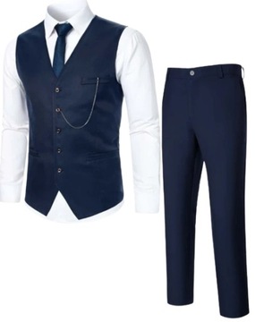 SHEIN MĘSKI KOMPLET SPODNIE Z KAMIZELKĄ XXL V5A