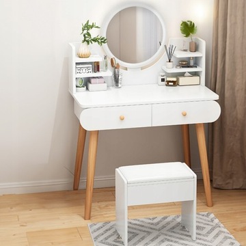 Косметический туалетный столик с зеркалом. Biała большой скандинавский чердак