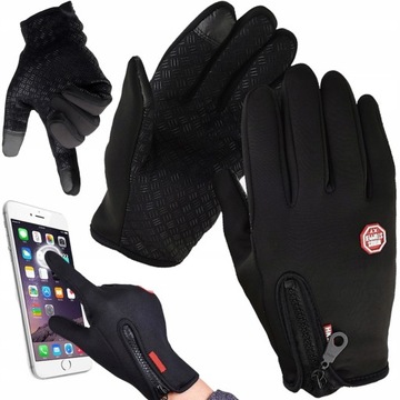 ZIMOWE RĘKAWICZKI DOTYKOWE WODOODPORNE WIATROSZCZELNE SURVIVAL XL