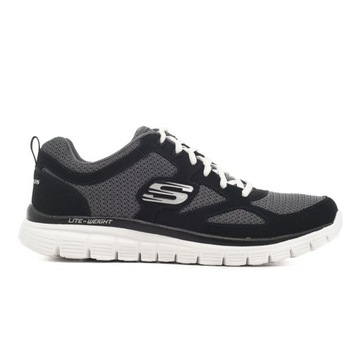 Buty Skechers Burns Agoura, skórzane czarne męskie 52635-BKW 43