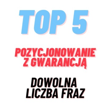 POZYCJONOWANIE stron www do top 5 na ROK, DOWOLNA ILOŚĆ FRAZ, SEO - linki