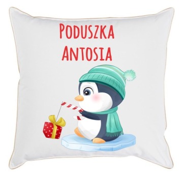 ŚWIĄTECZNA PODUSZKA MIKOŁAJ CHOINKA PREZENT + IMIĘ