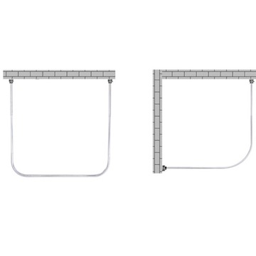 ДУШ С U-ОБРАЖЕННЫМ КАРДИНОМ И ДУШЕВОЙ ЗАНАВЕСКОЙ